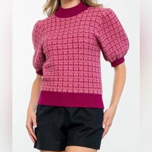 THML Aries Balloon Sleeve Knit Top